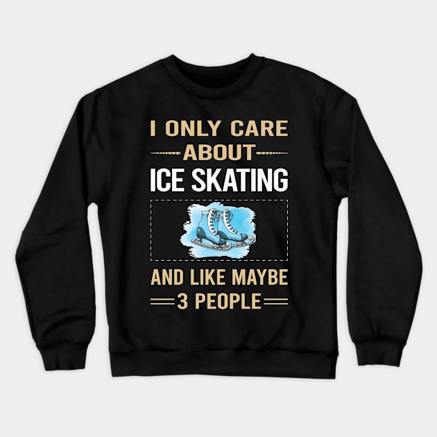 Funny 3 People Ice Skating Skate Skater Crewneck Sweatshirt by symptomovertake